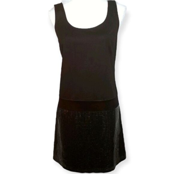 ANN TAYLOR LOFT BLACK SEQUIN DRESS SZ.4 EUC - Picture 1 of 7